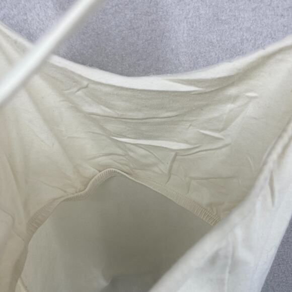 EILEEN FISHER Tank Top XL Organic Cotton Jersey Cross Back Shelf Bra White USA - Picture 8 of 16